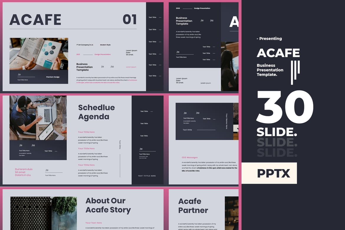 Template Presentasi Bisnis Acafe - PowerPoint yang Menarik