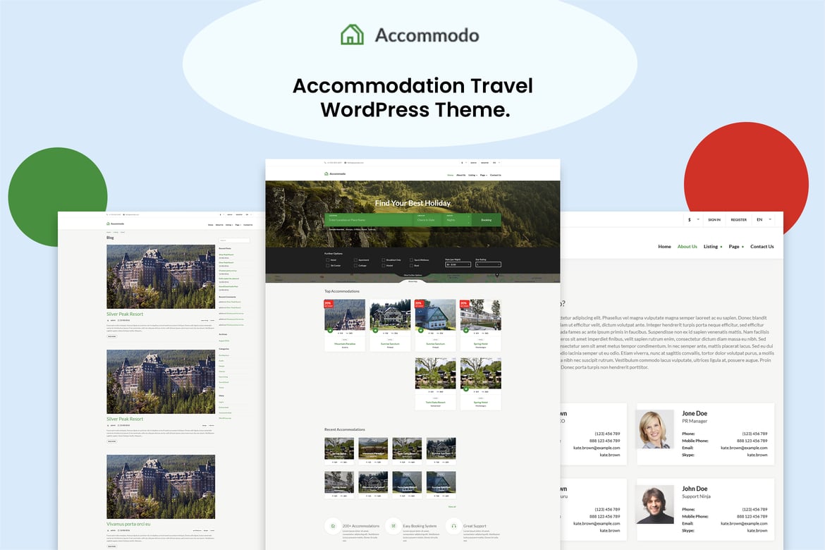 Accommodo - Tema WordPress Perjalanan dan Akomodasi yang Menarik
