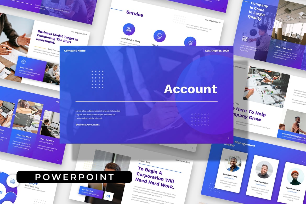 Template Presentasi PowerPoint Laporan Perusahaan yang Menarik