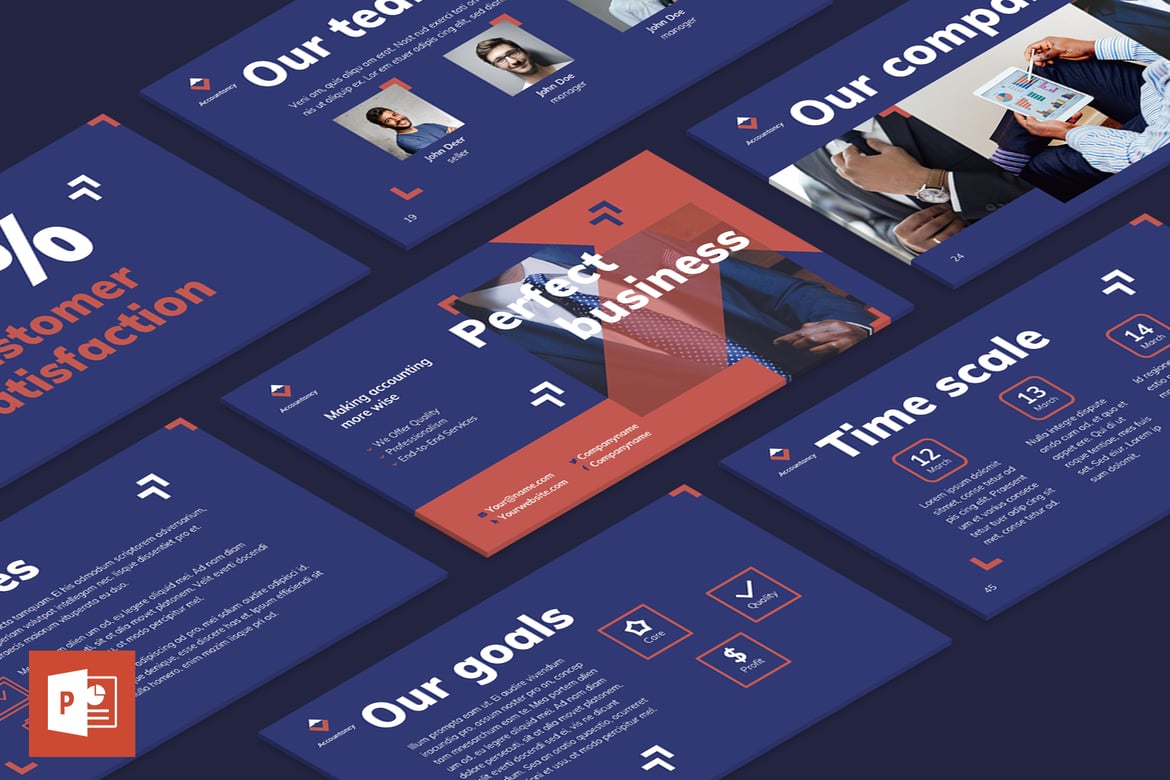 Template PowerPoint Presentasi untuk Perusahaan Akuntansi yang Menarik