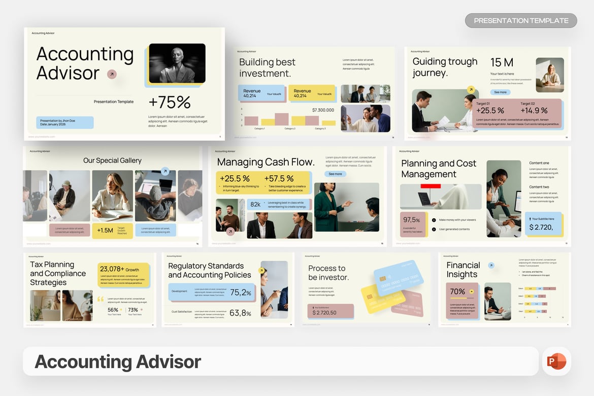 Template Presentasi PowerPoint Akuntansi yang Menarik