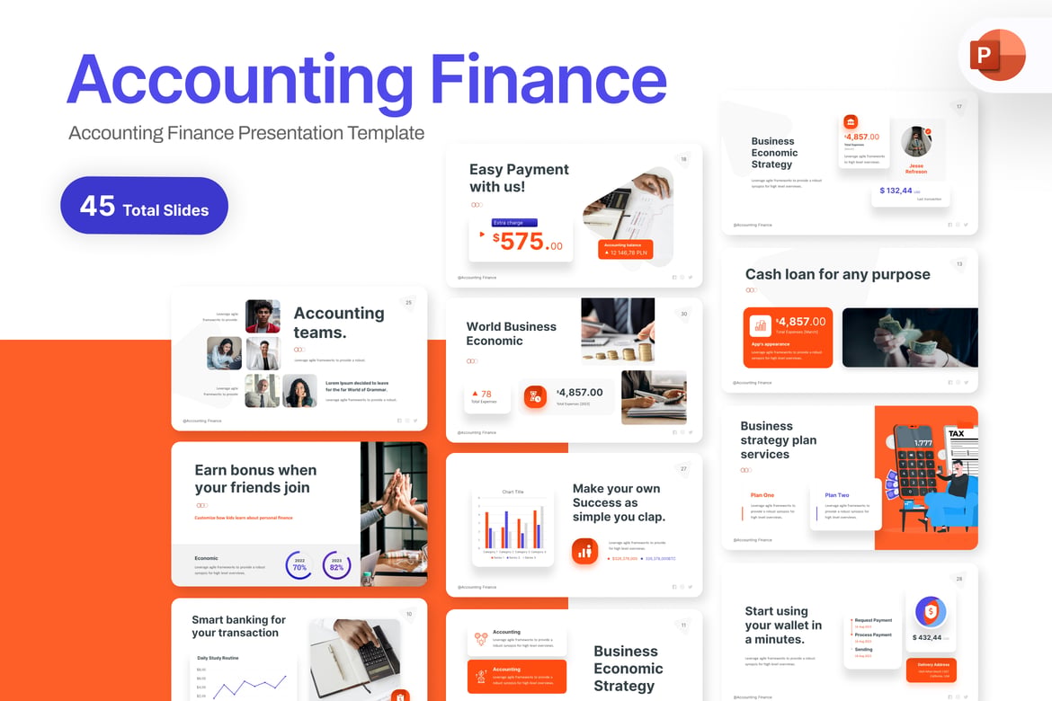 Template Presentasi PowerPoint Keuangan dan Akuntansi yang Profesional