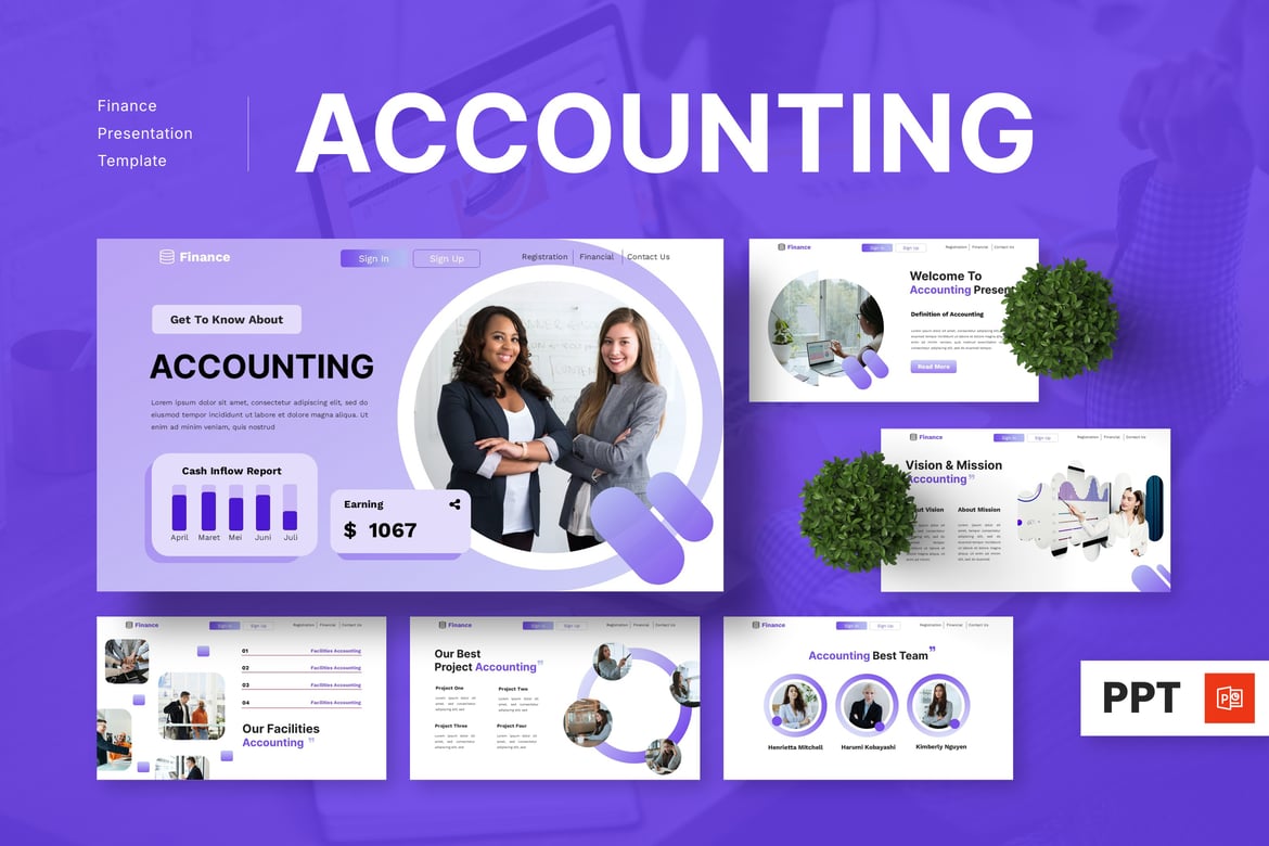 Template PowerPoint Akuntansi dan Keuangan yang Menarik