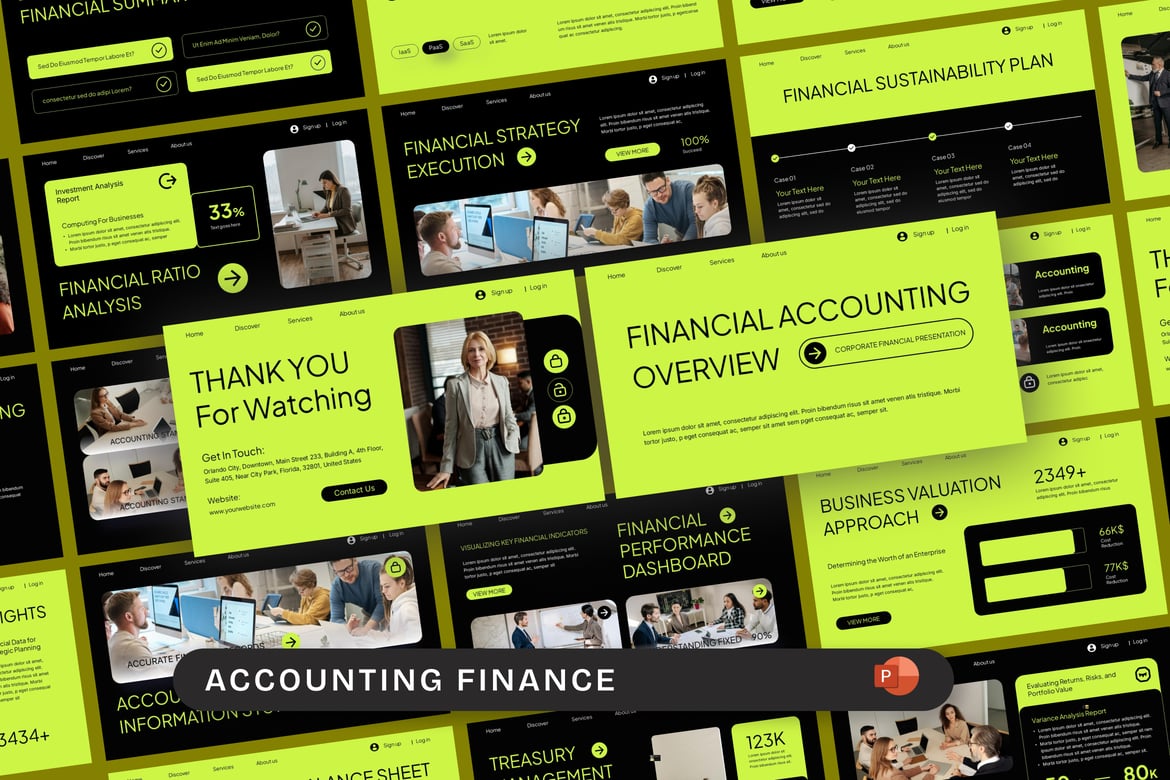 Template Presentasi PowerPoint Akuntansi dan Keuangan yang Modern dan Profesional