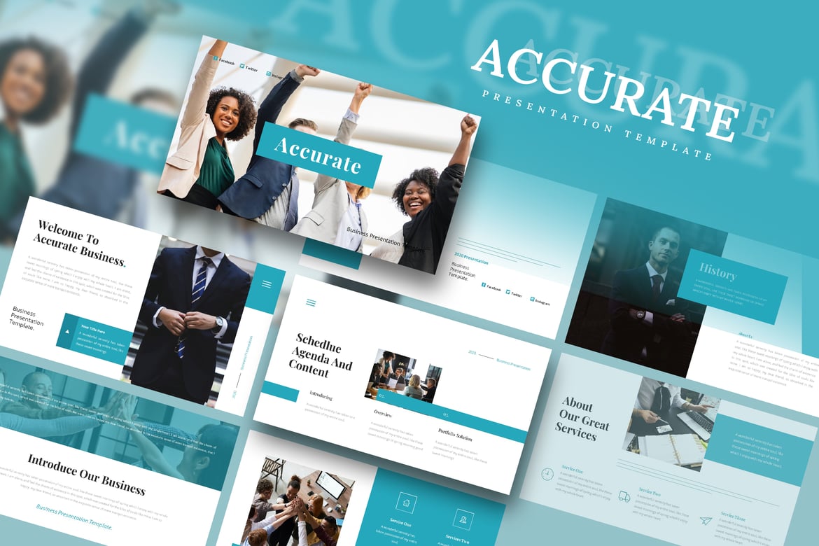 Template PowerPoint Presentasi Bisnis Akurat dan Profesional