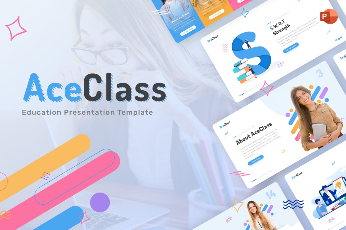 Template PowerPoint Pendidikan AceClass yang Menarik dan Kreatif