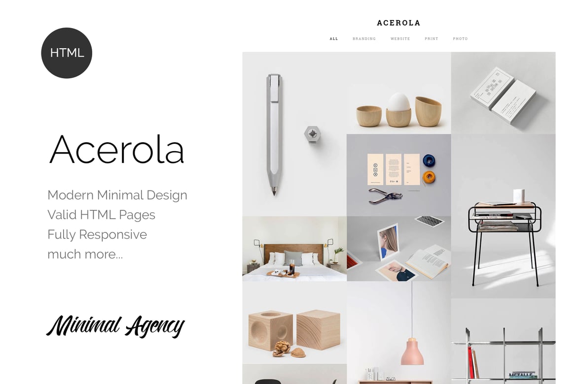 Acerola - Template Website HTML5 Minimalis yang Elegan