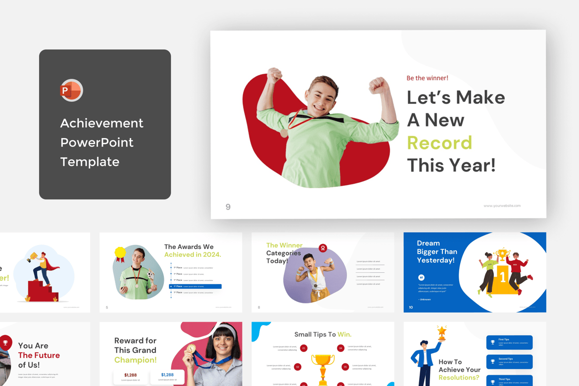 Template PowerPoint Pencapaian V2 yang Menarik dan Profesional