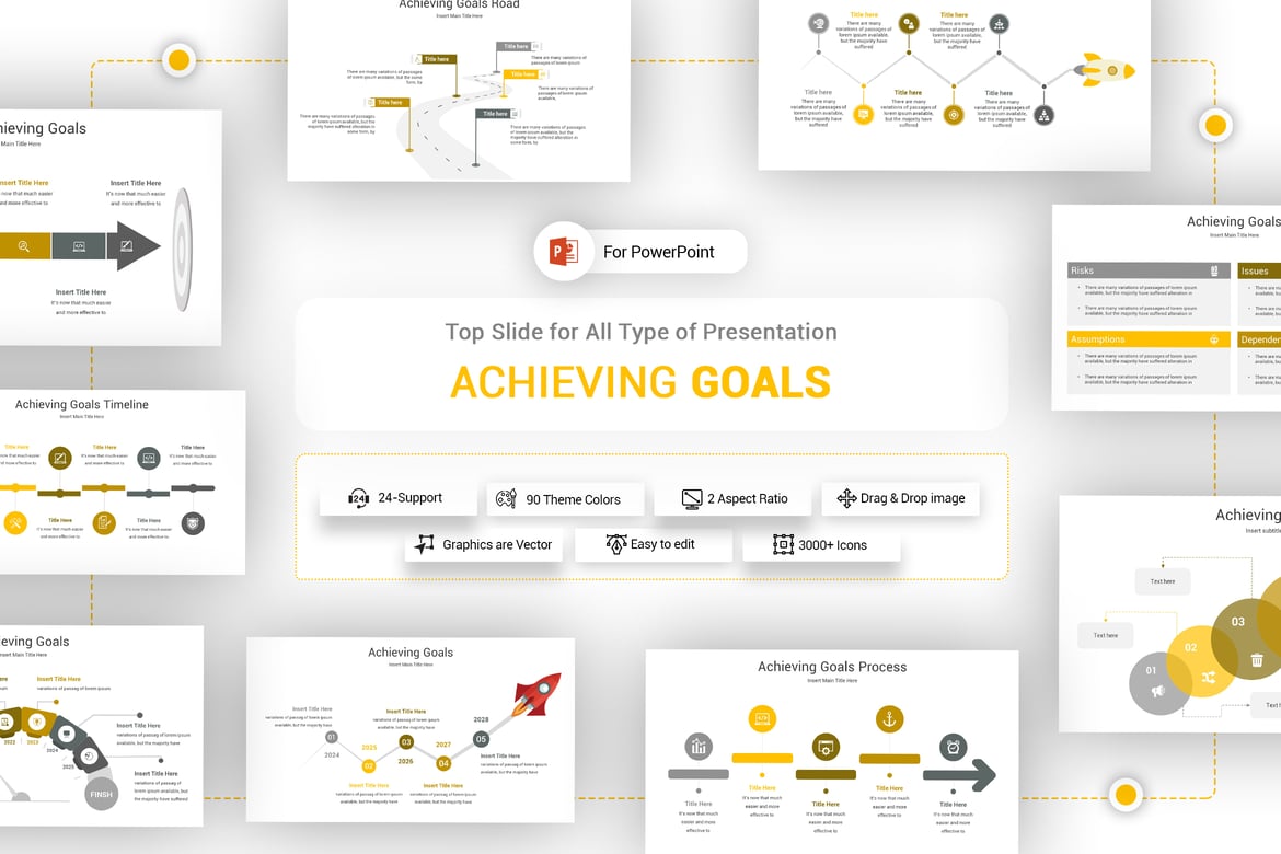 Template PowerPoint untuk Mencapai Tujuan yang Efektif