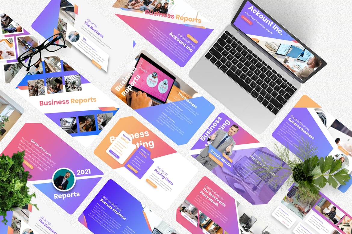 Template Presentasi Tahunan Ackount - PowerPoint yang Menarik