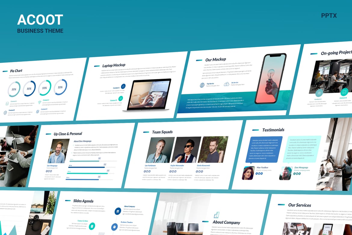 Acoot - Template Powerpoint Korporat Modern untuk Presentasi Profesional