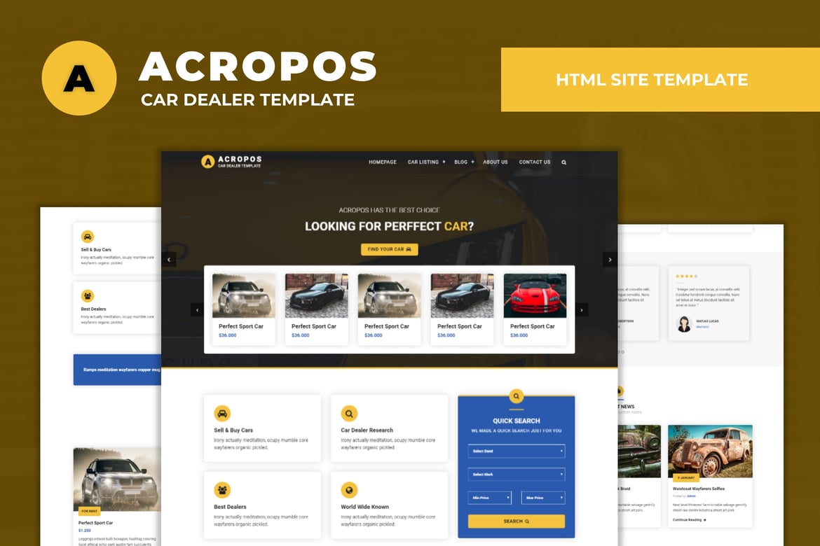 Template Website Dealer Mobil Acropos yang Modern dan Responsif