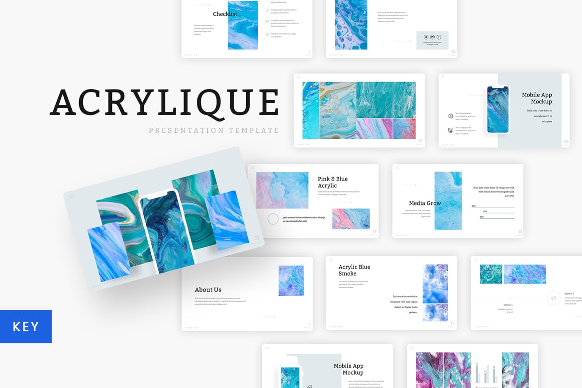 Template Presentasi PowerPoint Acrylique yang Menarik dan Profesional