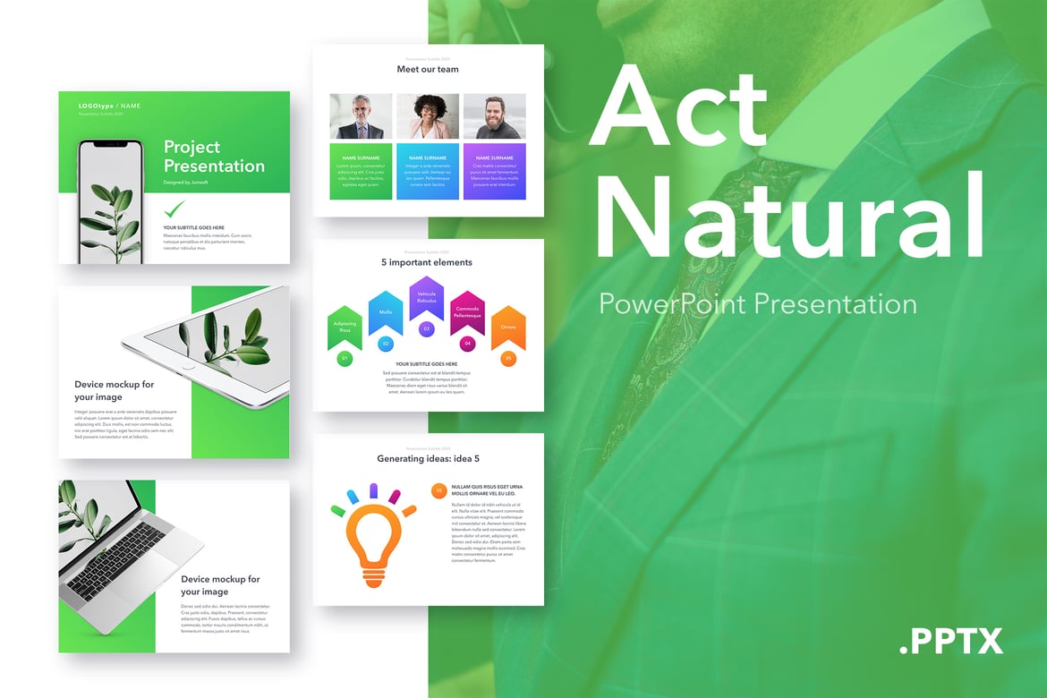 Template PowerPoint Act Natural yang Profesional dan Menarik
