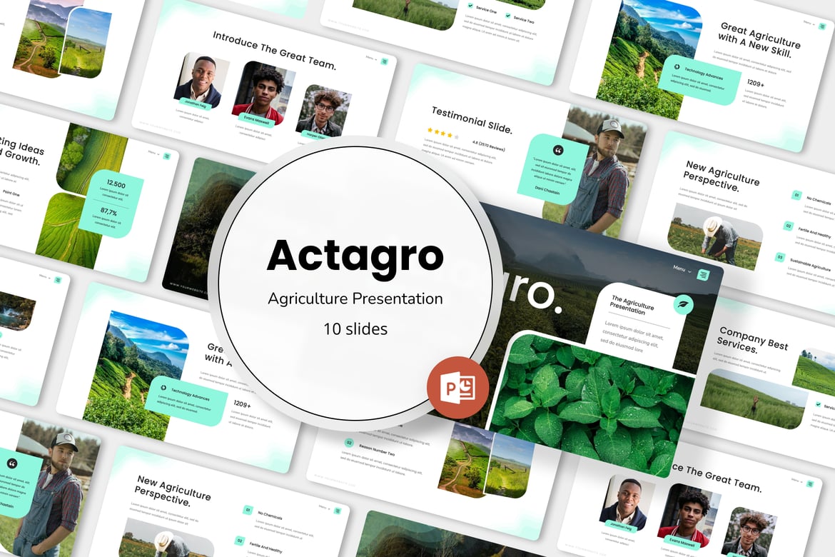 Template Powerpoint Pertanian Actagro yang Menarik