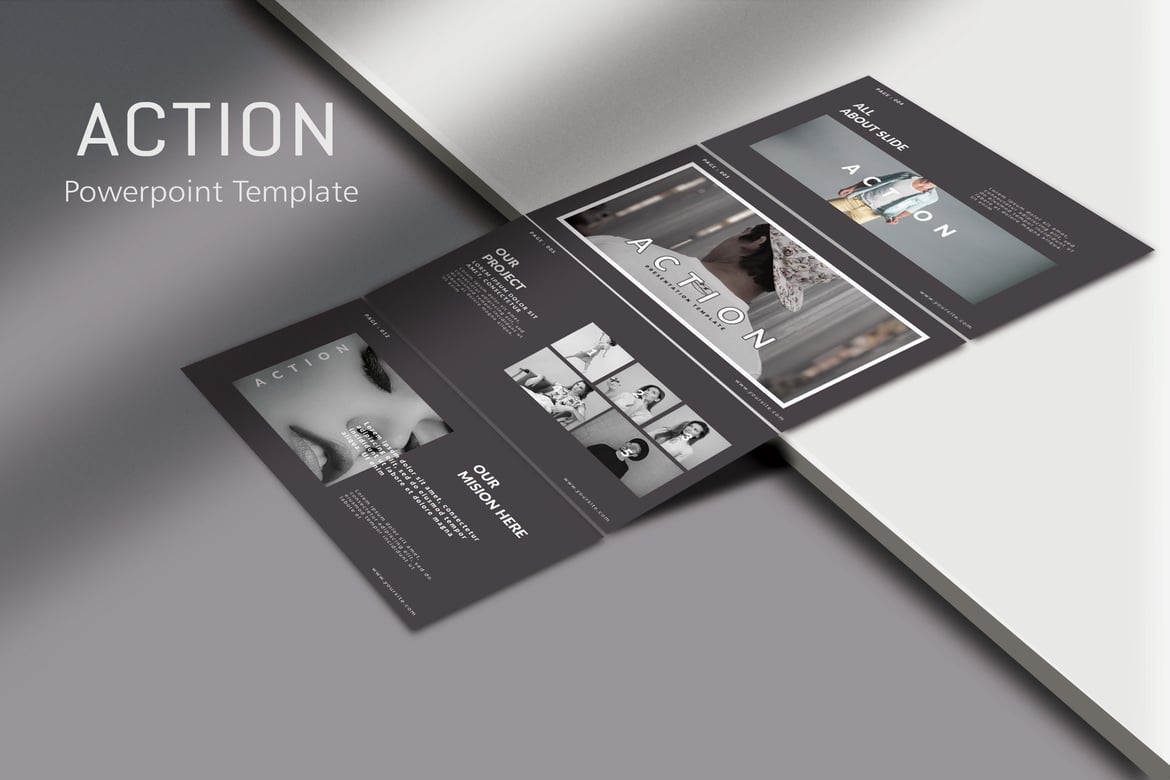 Template Presentasi Fashion yang Dinamis - ACTION Powerpoint