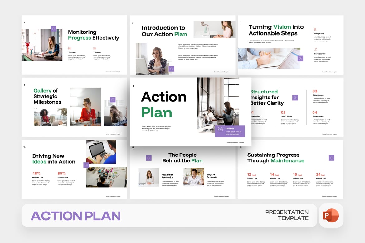 Template Presentasi Rencana Aksi Profesional