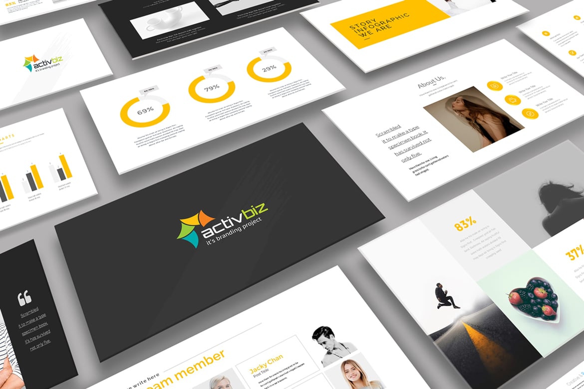 Template Presentasi PowerPoint Activbiz yang Profesional dan Menarik