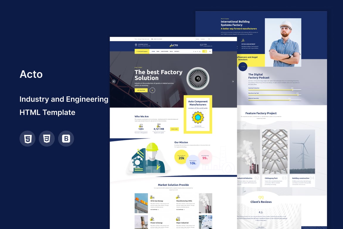 Acto - Template Website HTML untuk Industri dan Teknik yang Modern