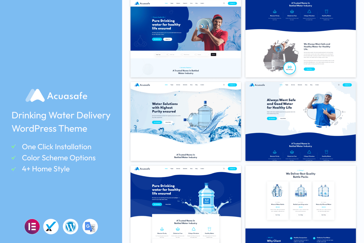 Acuasafe - Tema WordPress Modern untuk Layanan Pengiriman Air Minum
