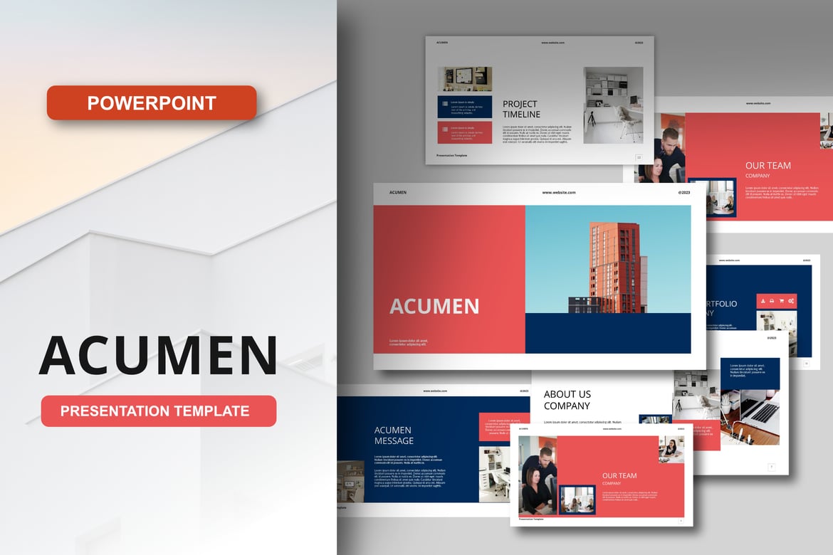 Template Powerpoint Acumen yang Elegan dan Multifungsi