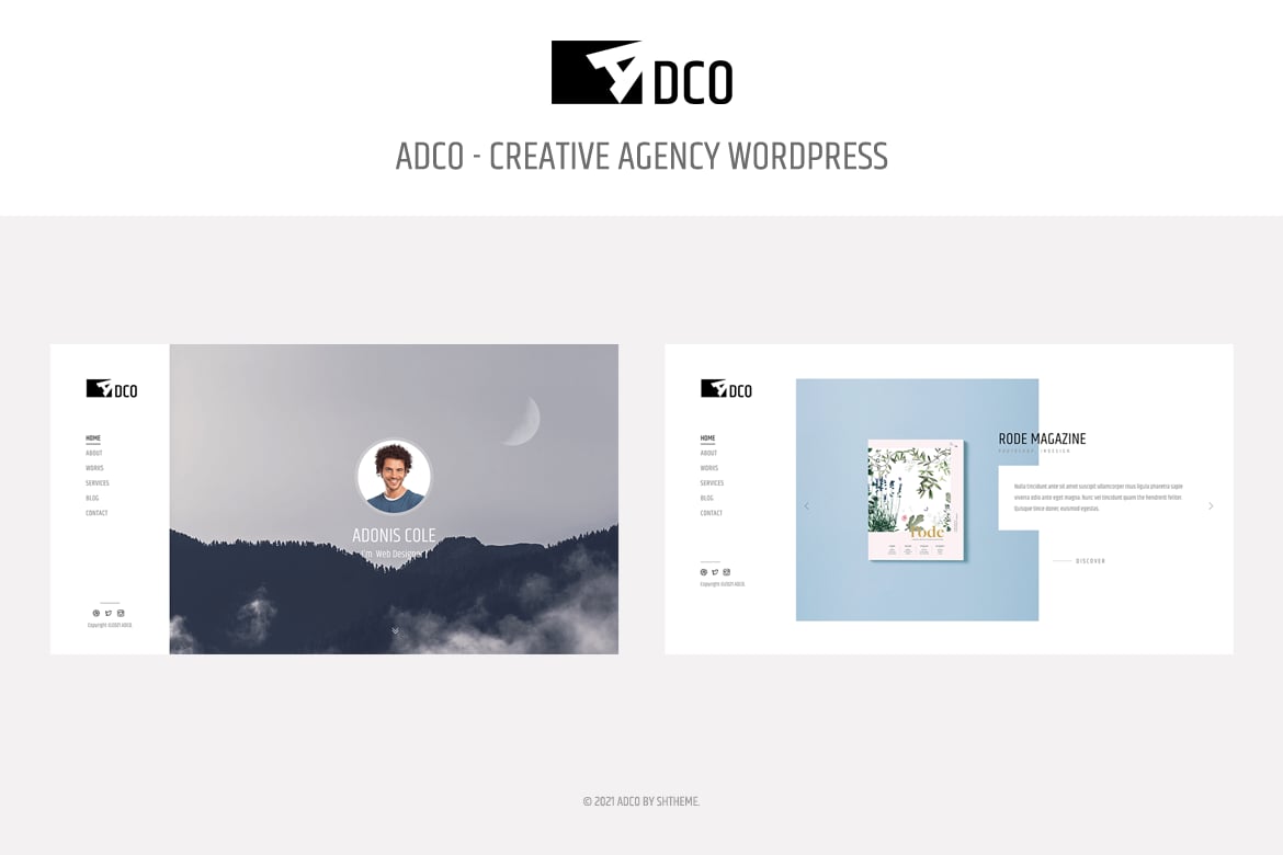 Adco - Tema WordPress Kreatif untuk Portofolio dan Resume