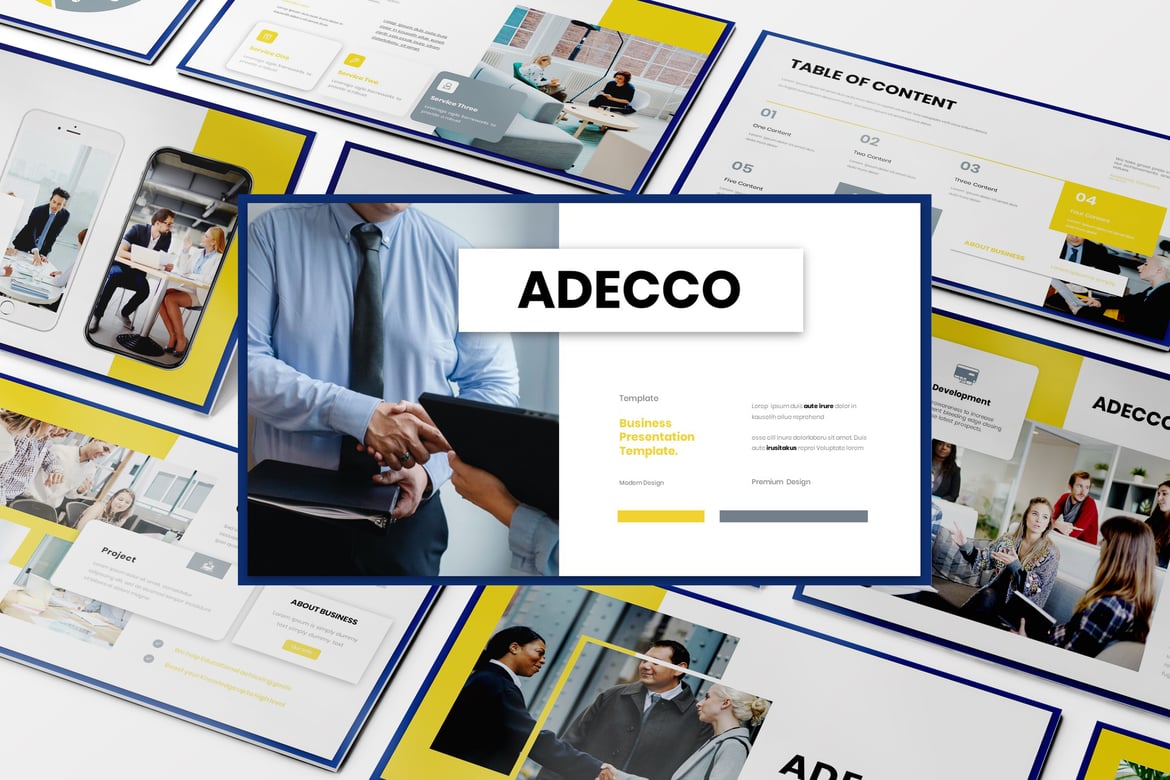 Template Presentasi PowerPoint Adecco - Solusi Kreatif untuk Bisnis Anda