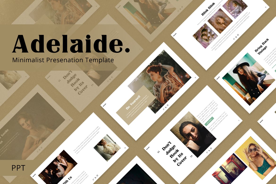 Template PowerPoint Adelaide - Desain Retro yang Menarik