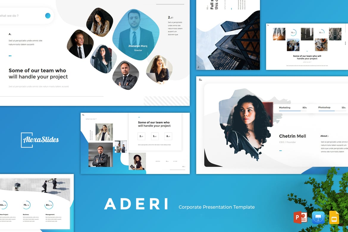 Template Powerpoint Korporat Aderi - Desain Kreatif dan Fleksibel