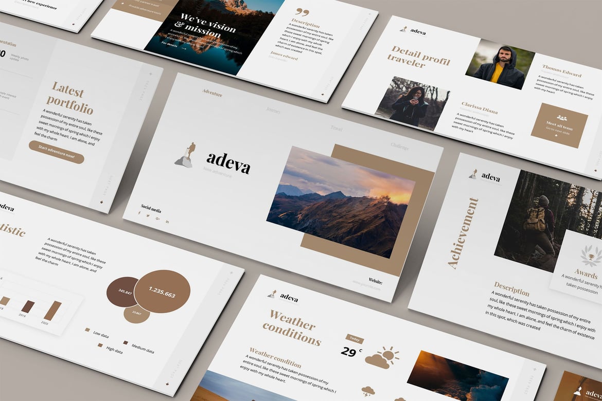 Template Powerpoint Adeva - Elegan dan Minimalis untuk Berbagai Kebutuhan