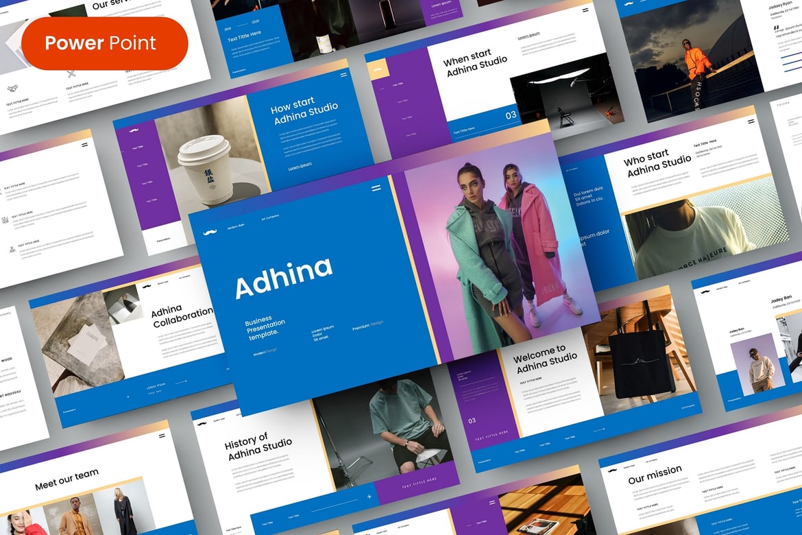 Adhina – Template PowerPoint Bisnis yang Menarik