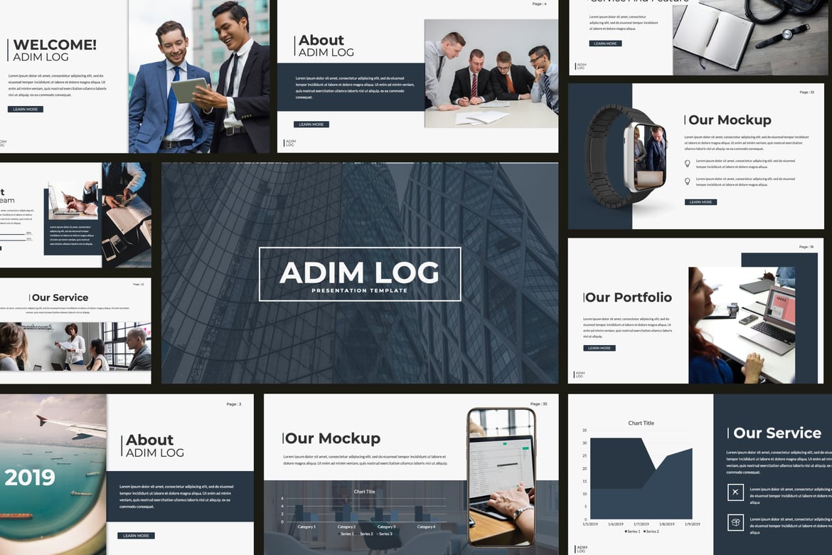 Template Presentasi PowerPoint Admin Log yang Serbaguna dan Profesional