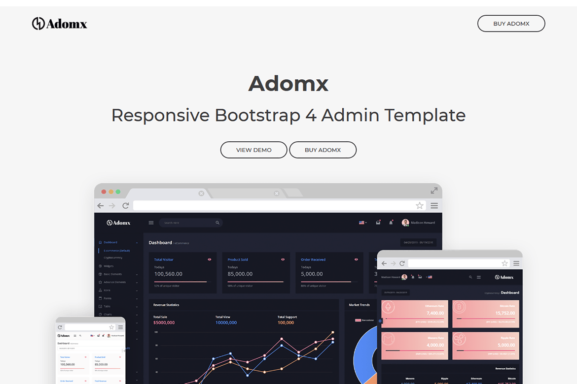 Adomx - Template Website Dashboard Admin HTML yang Modern dan Responsif