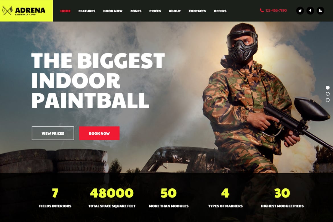 Adrena | Tema WordPress untuk Klub Airsoft & Paintball yang Modern dan Responsif