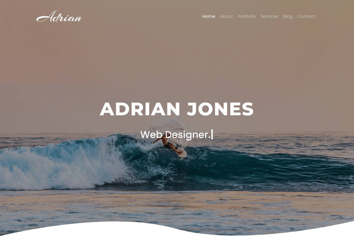 Adrian - Template Website Portfolio Profesional