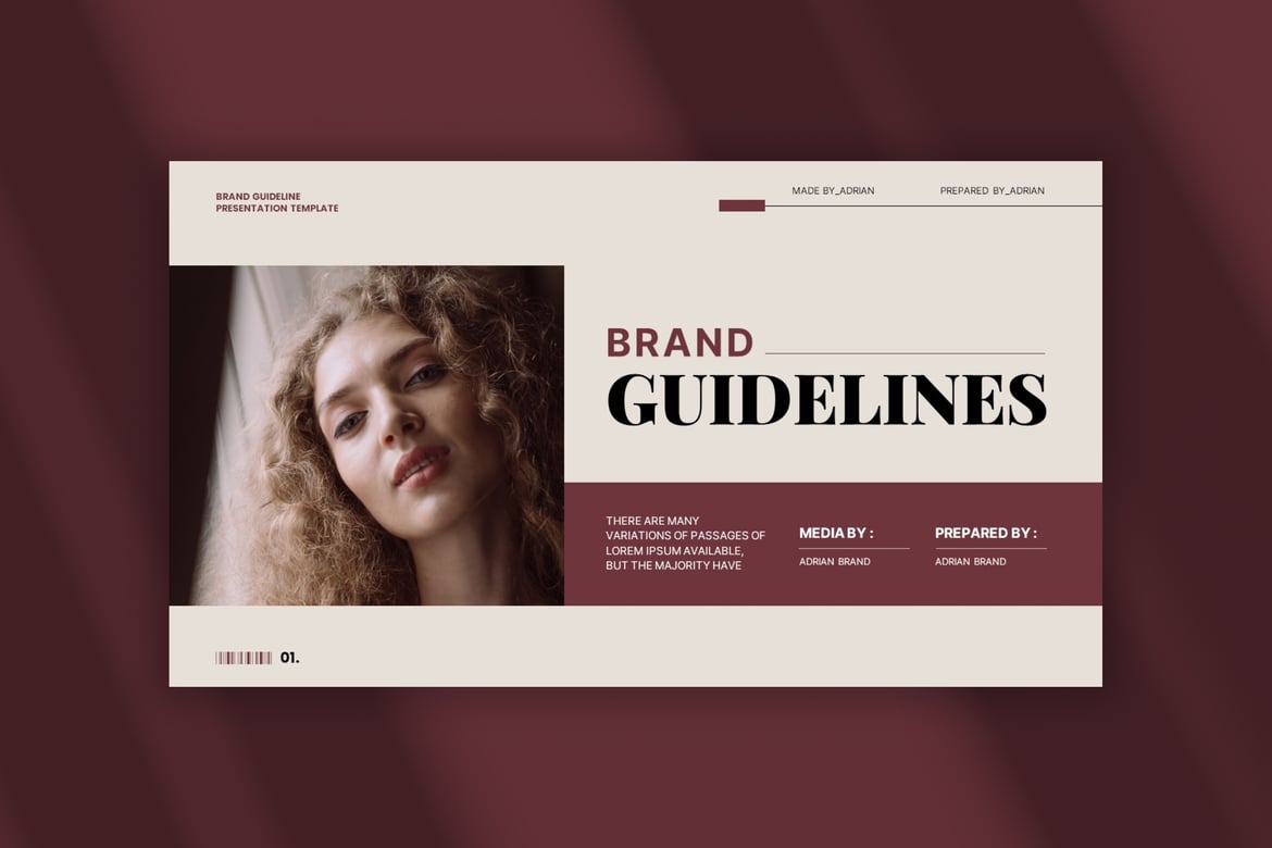 Adrian - Template PowerPoint Panduan Merek yang Elegan