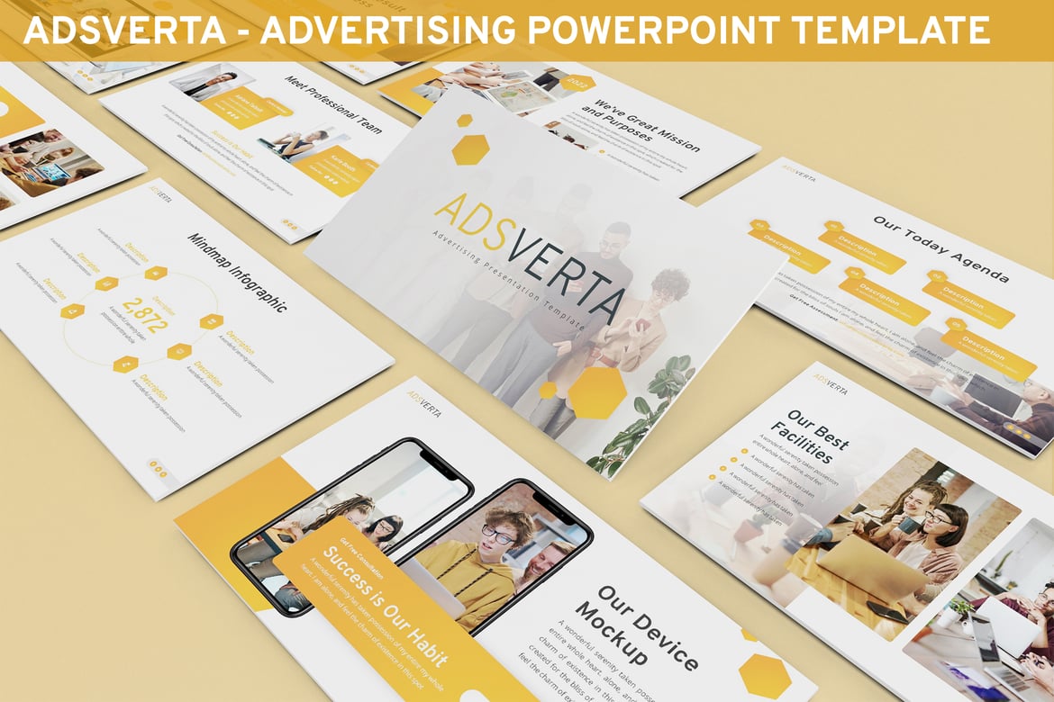 Adsverta - Template Powerpoint Iklan yang Modern dan Menarik