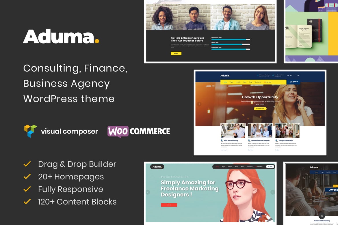 Aduma - Tema WordPress untuk Konsultasi, Keuangan, dan Bisnis