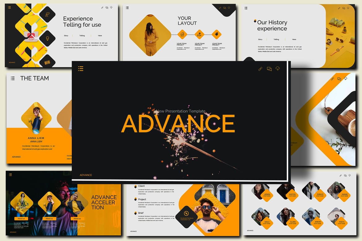 Advance - Template Presentasi PowerPoint Lookbook yang Menawan