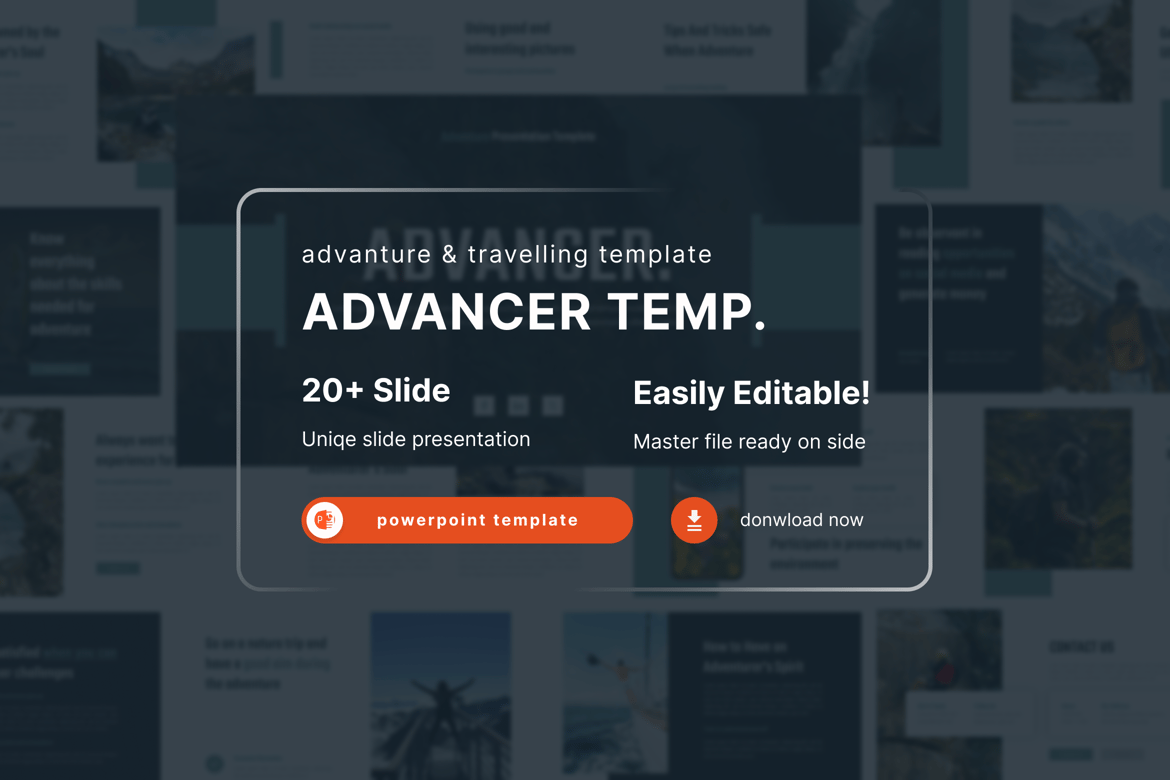 Template Powerpoint Advancer untuk Presentasi Perjalanan yang Menarik