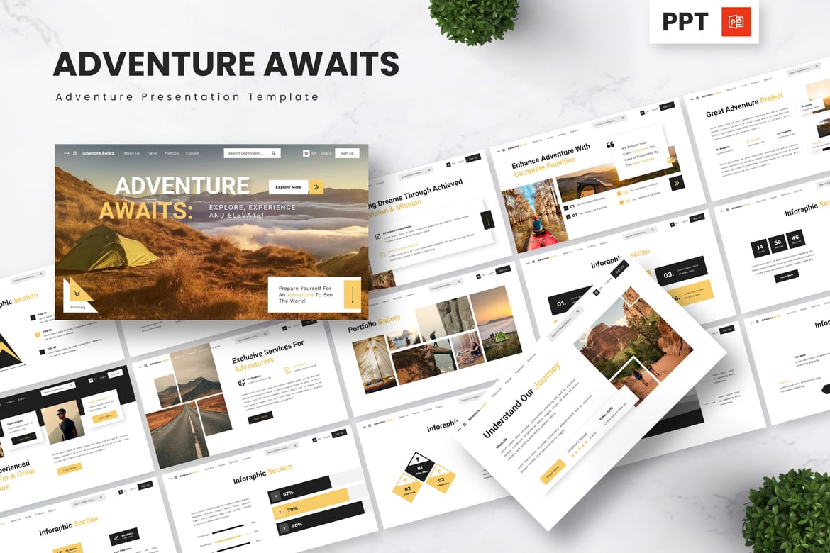 Siap Berpetualang - Template PowerPoint untuk Presentasi Petualangan
