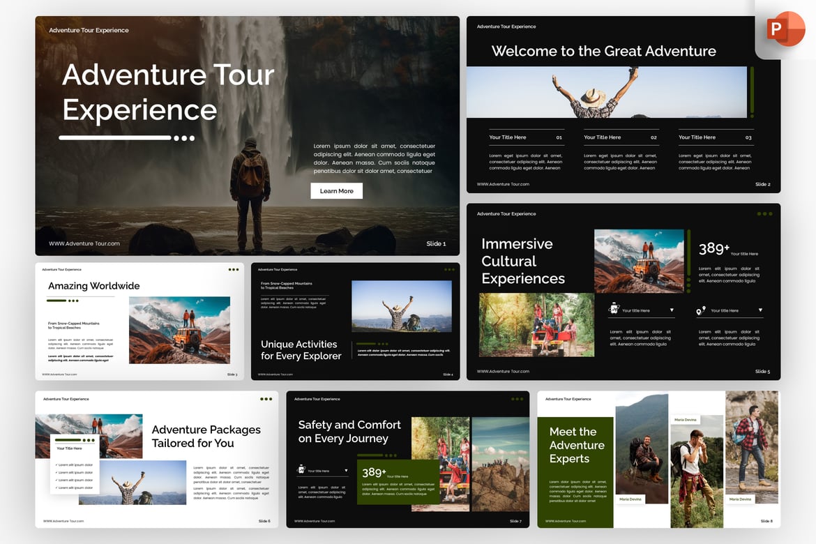 Template PowerPoint Petualangan Seru untuk Presentasi Wisata