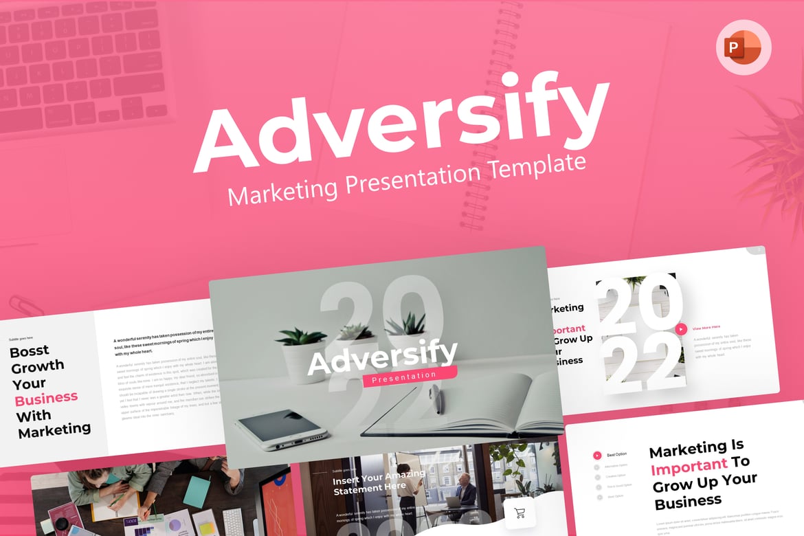 Template Presentasi PowerPoint Adversify yang Modern dan Elegan