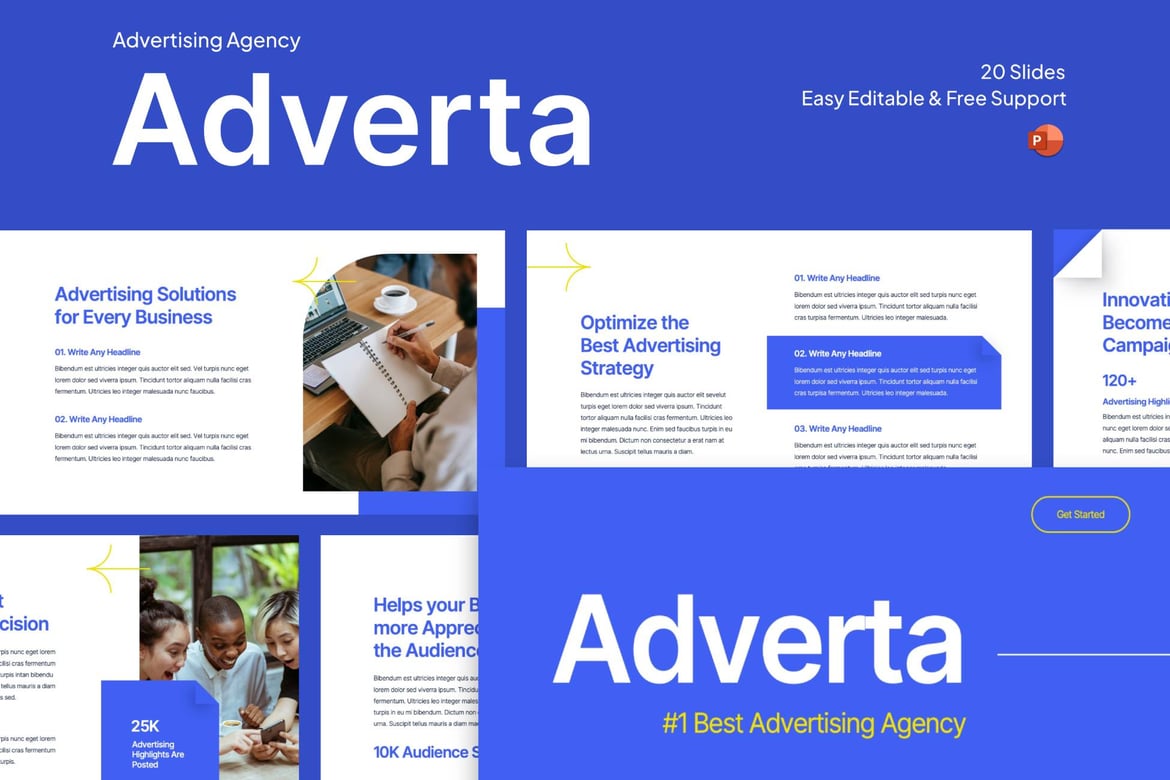 Template Presentasi PowerPoint Adverta - Solusi Kreatif untuk Agensi Iklan Anda