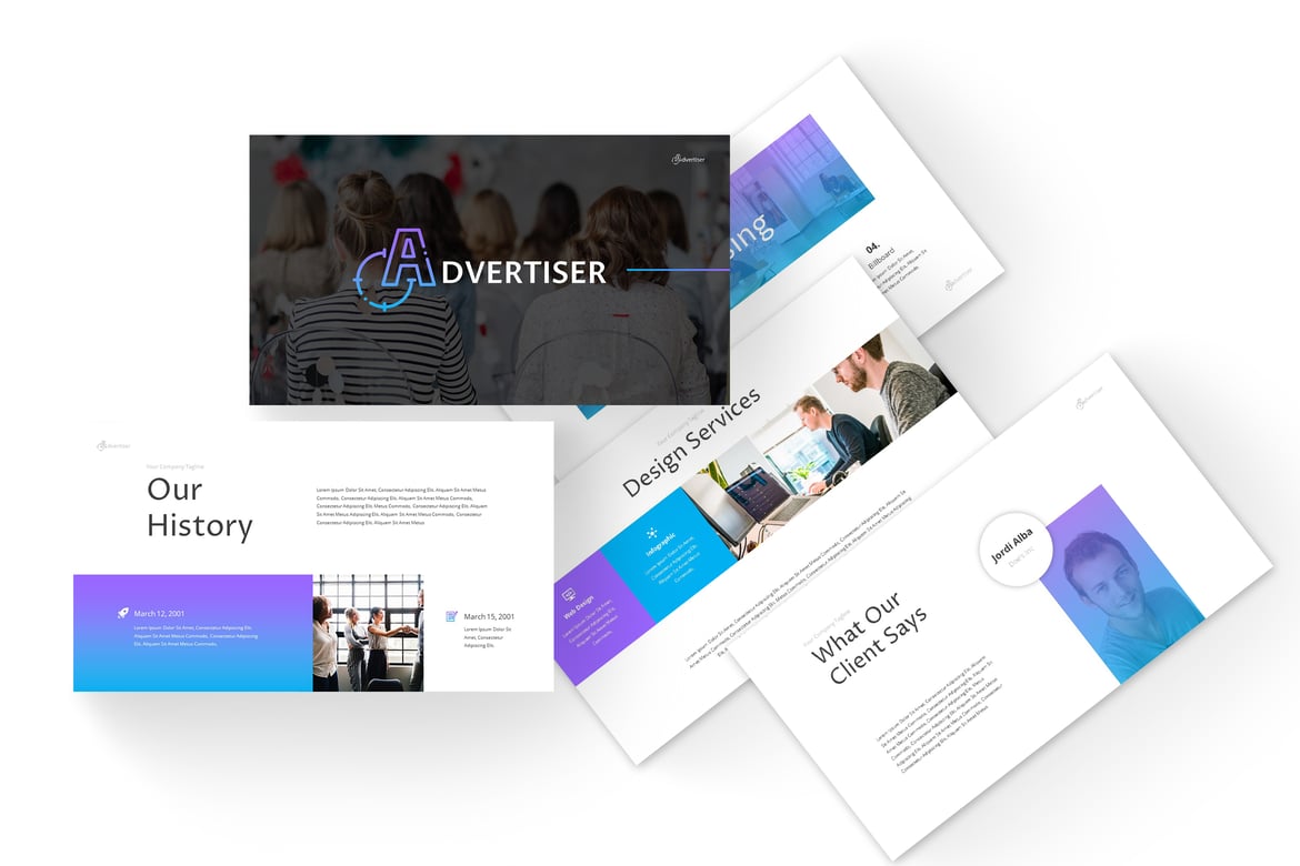 Template Presentasi PowerPoint Kreatif untuk Pengiklan