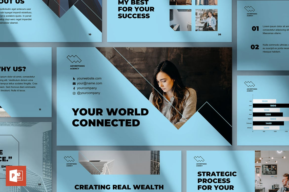 Template Presentasi PowerPoint Konsultan Iklan yang Menarik