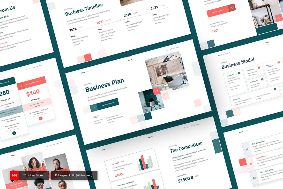 Template PowerPoint Rencana Bisnis - Advise yang Kreatif dan Serbaguna