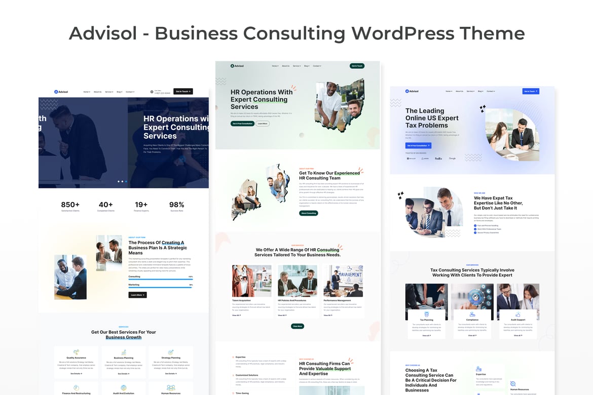 Advisol - Tema WordPress Konsultasi Bisnis Modern dan Menarik