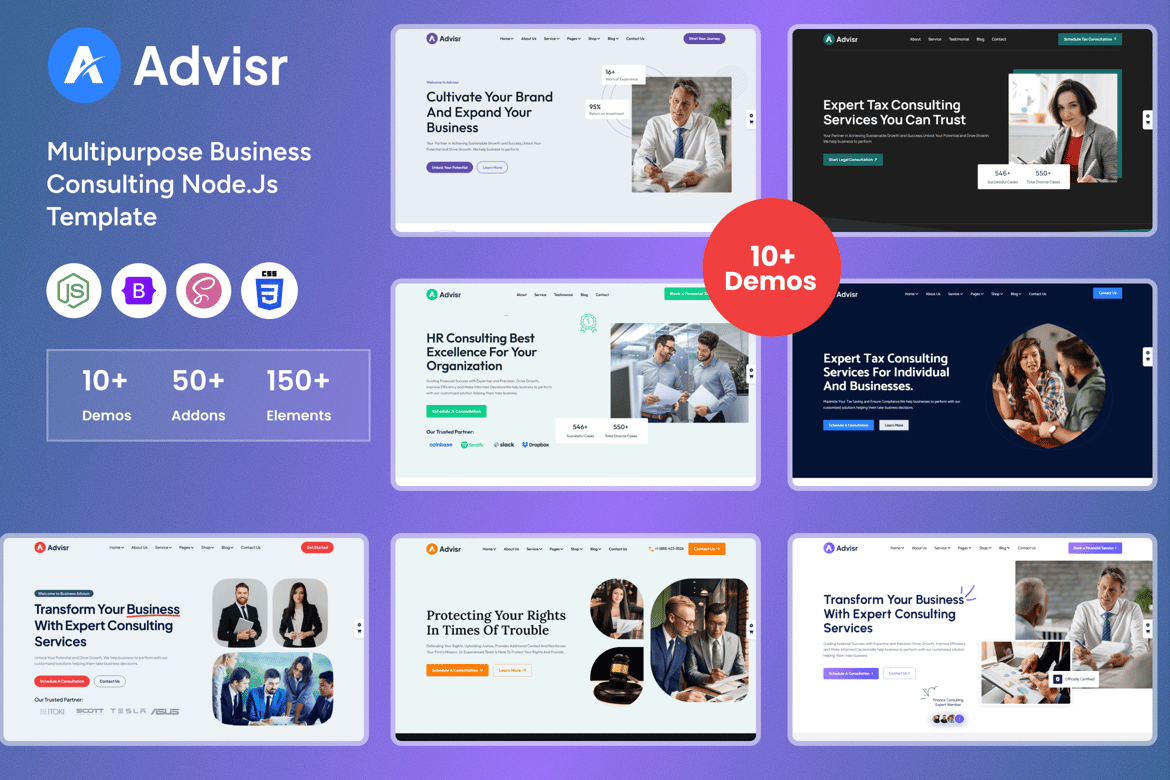 Advisr - Template Website Konsultasi Bisnis Berbasis AI dengan Node.js