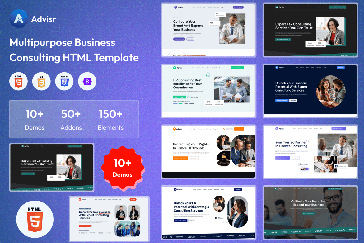 Template Website Bisnis Serbaguna Advisr - Solusi Terbaik untuk Konsultasi Anda